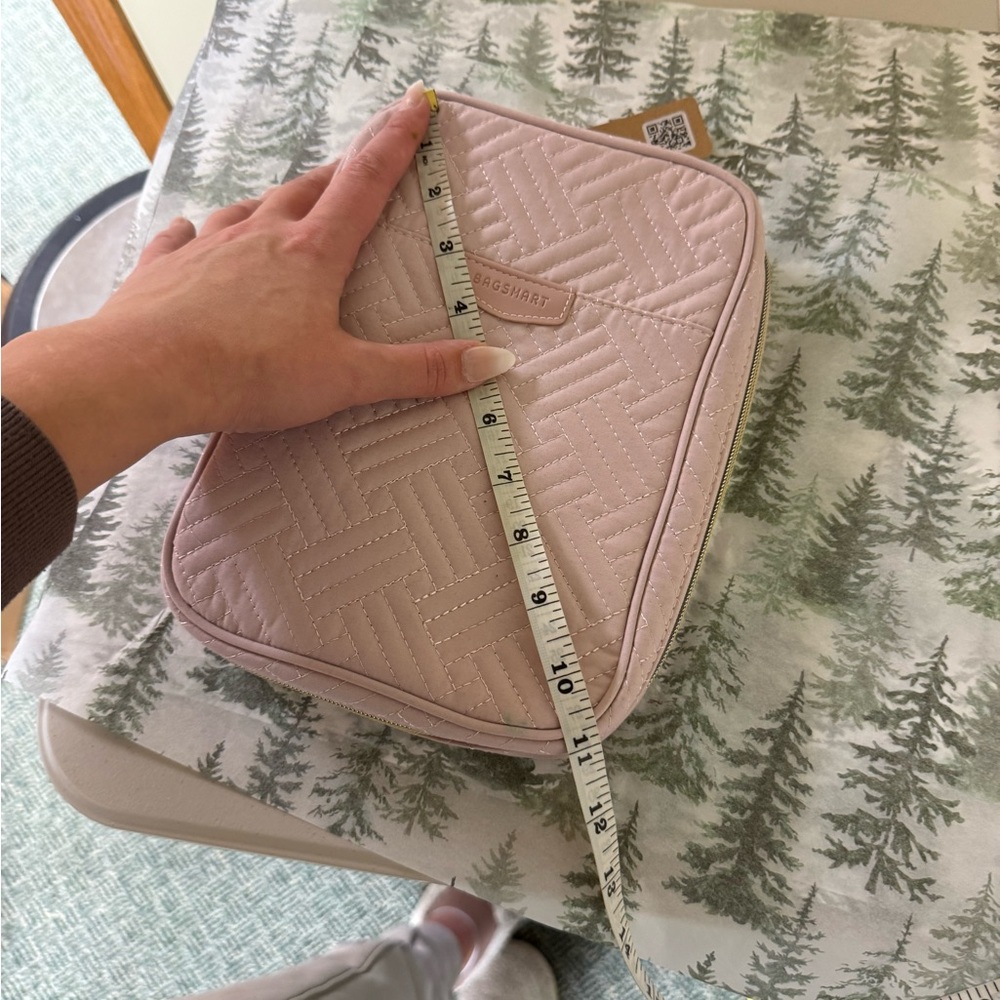 BAGSMART Pink Quilted Jewelry Pouch accessory travel carrying case NWT flawed - Picture 15 of 16